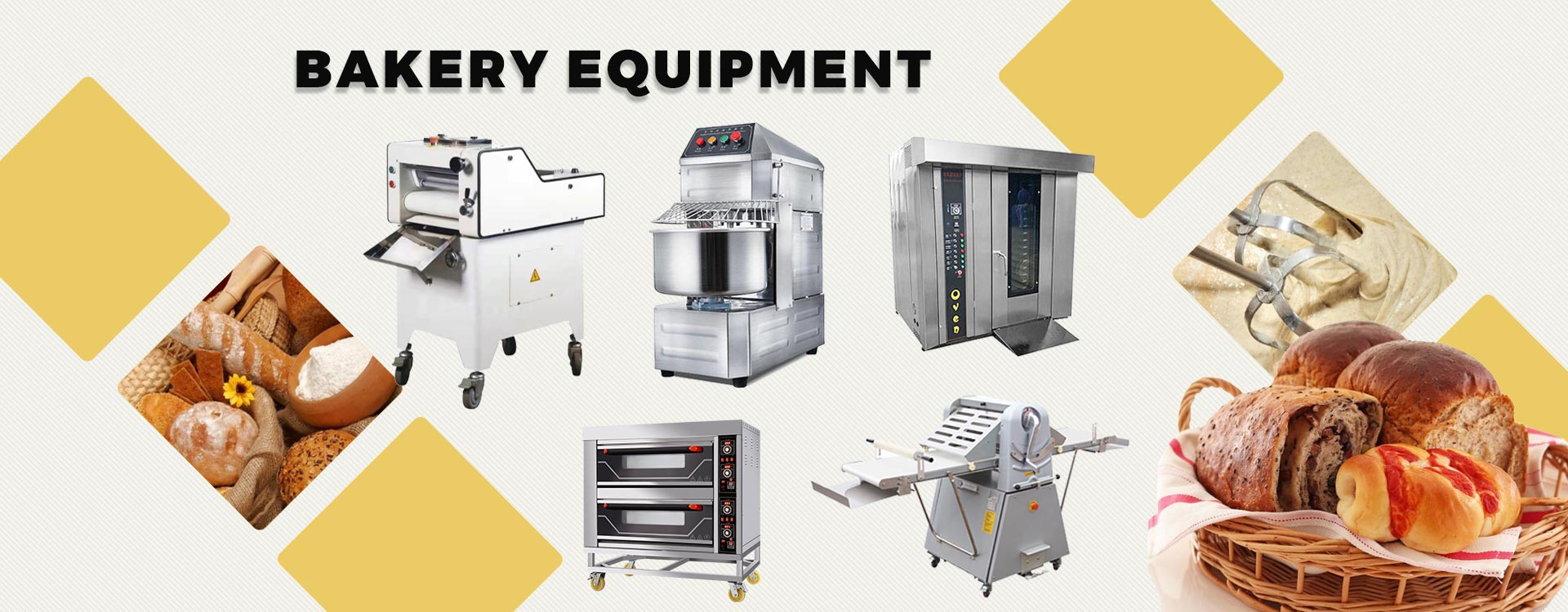 commercial use bakery equipment baking oven, dough mixer,dough sheeter